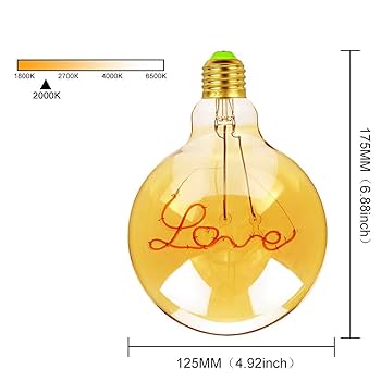 LED電球 エジソン クリア フィラメント 4W E26 Amazon | Tianfan Edison Bulb Vintage Giant LEDフィラメント